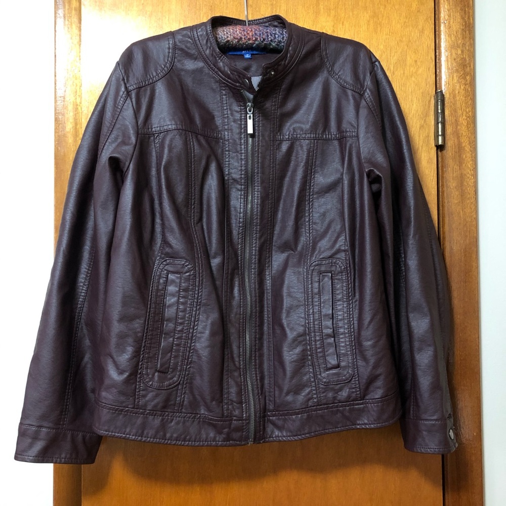 Purple faux leather jacket